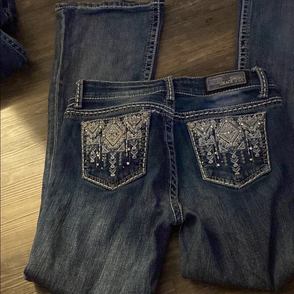 Grace Blue Embroidered Women's Jeans